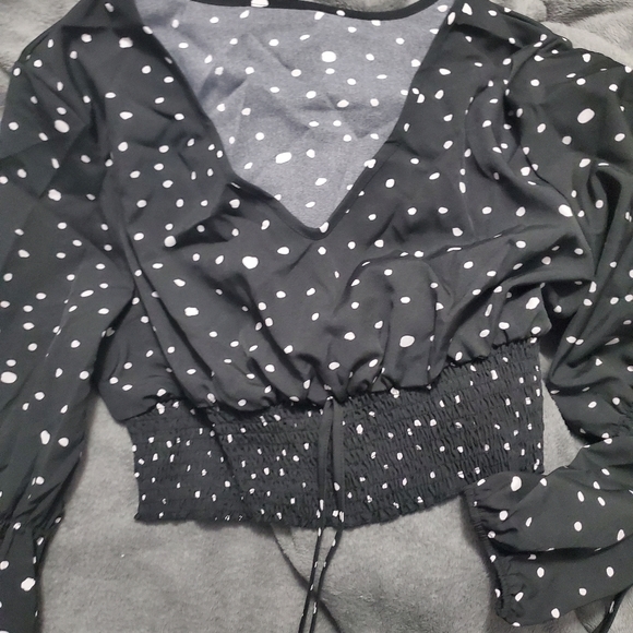 Plus Size tie front blouse - Picture 3 of 3